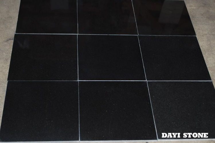 Granite Absolute Black Floor Tiles 30X30 Polished Shanxi Black Granite Stone - Dayi Stone